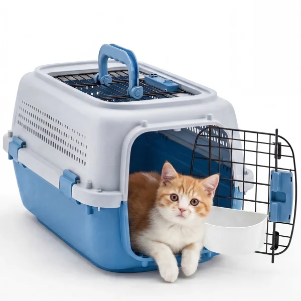 JHK 23-Inch Travel Pet Carrier with Top/Front Load Doors & Bowl