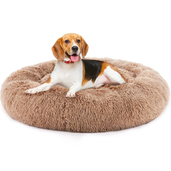 JHK Washable Fluffy Plush Calming Dog Bed for Medium/Large Dogs
